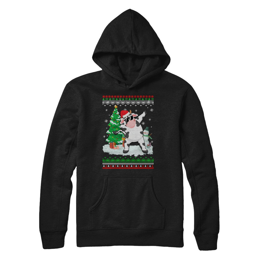Santa Hat Cow Dabbing Christmas Ugly Sweater T-Shirt & Sweatshirt | Teecentury.com