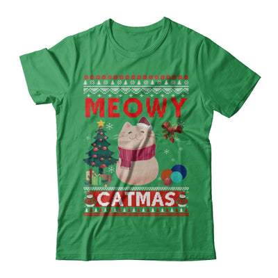 Meowy Catmas Ugly Sweater Cat Christmas T-Shirt & Sweatshirt | Teecentury.com