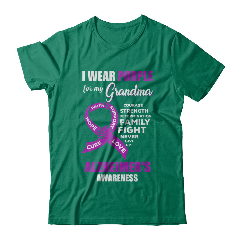 Alzheimer's Awareness I Wear Purple For My Grandma T-Shirt & Hoodie | Teecentury.com