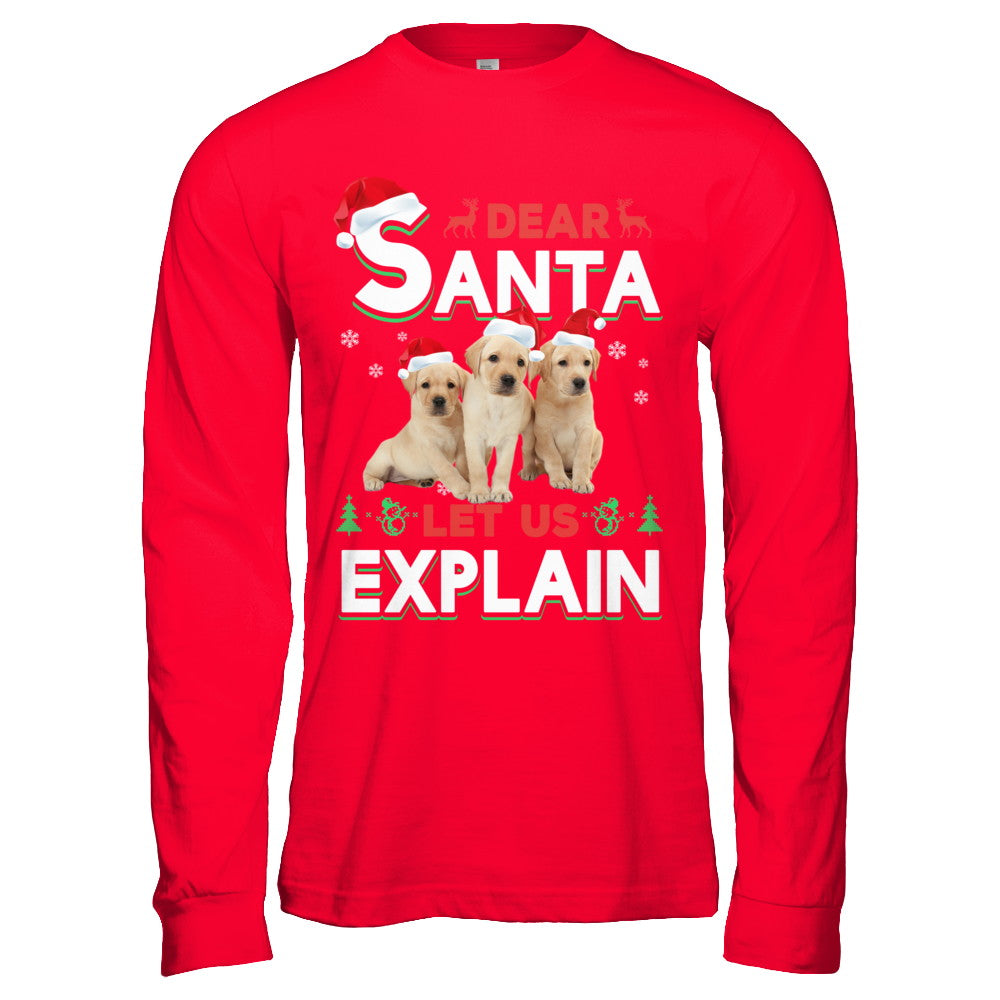 Dear Santa Funny Yellow Labrador Puppies Christmas Gift T-Shirt & Hoodie | Teecentury.com