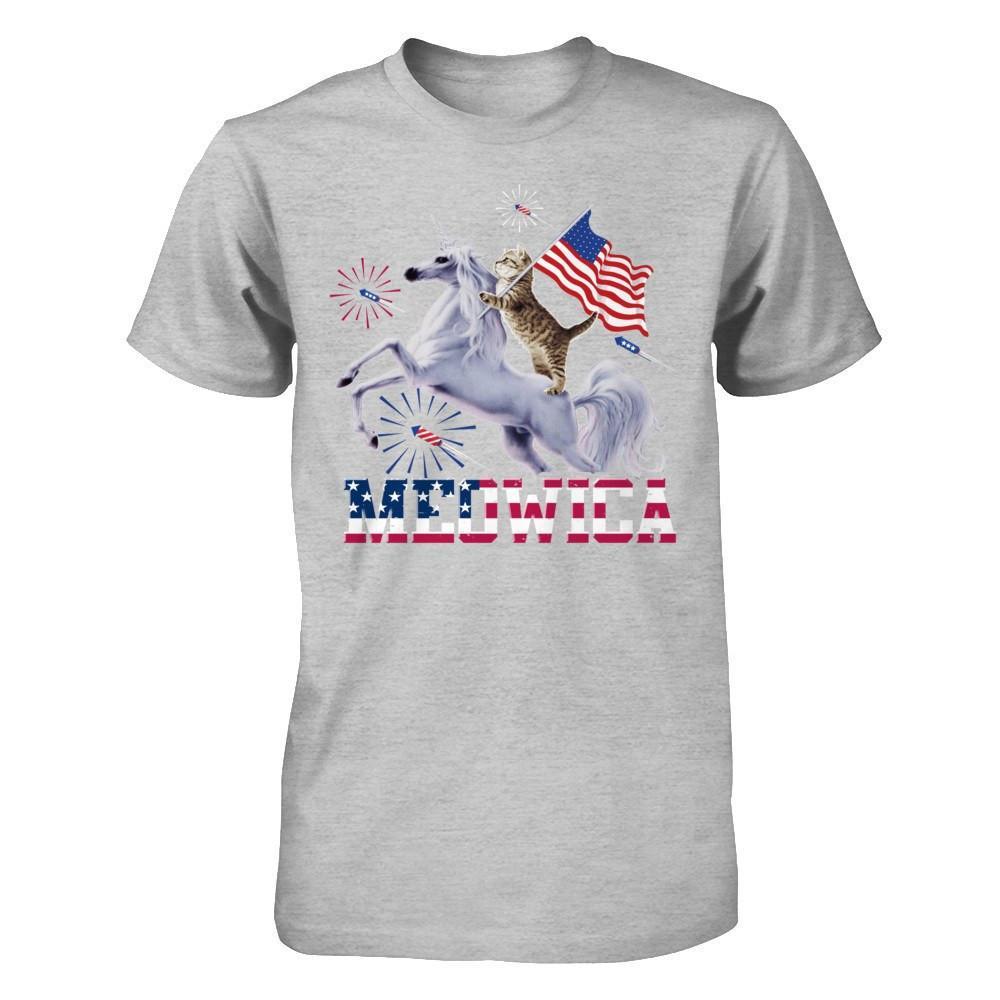Meowica 4Th Of July Funny Cat On Unicorn Independence T-Shirt & Hoodie | Teecentury.com