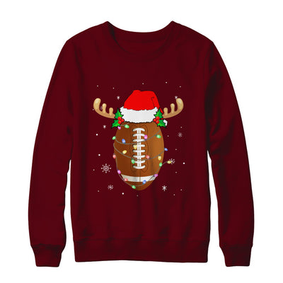 Santa Hat Football Reindeer Christmas Gifts T-Shirt & Sweatshirt | Teecentury.com