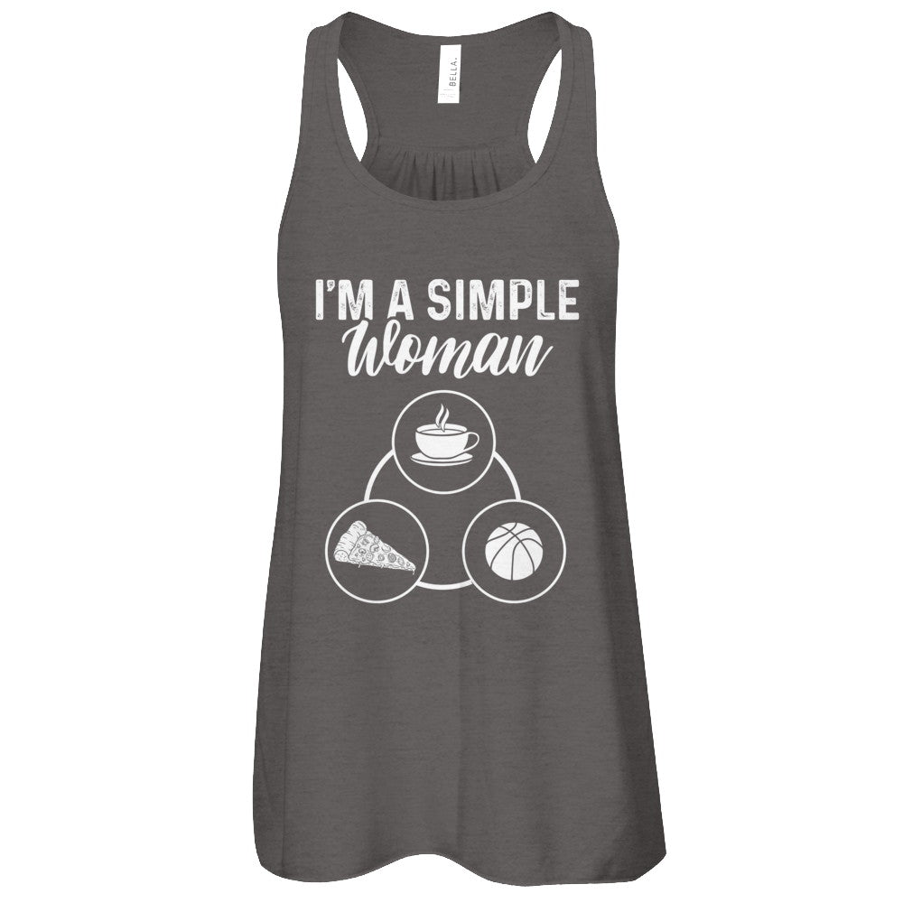 I'm A Simple Woman Coffee Pizza Basketball T-Shirt & Tank Top | Teecentury.com