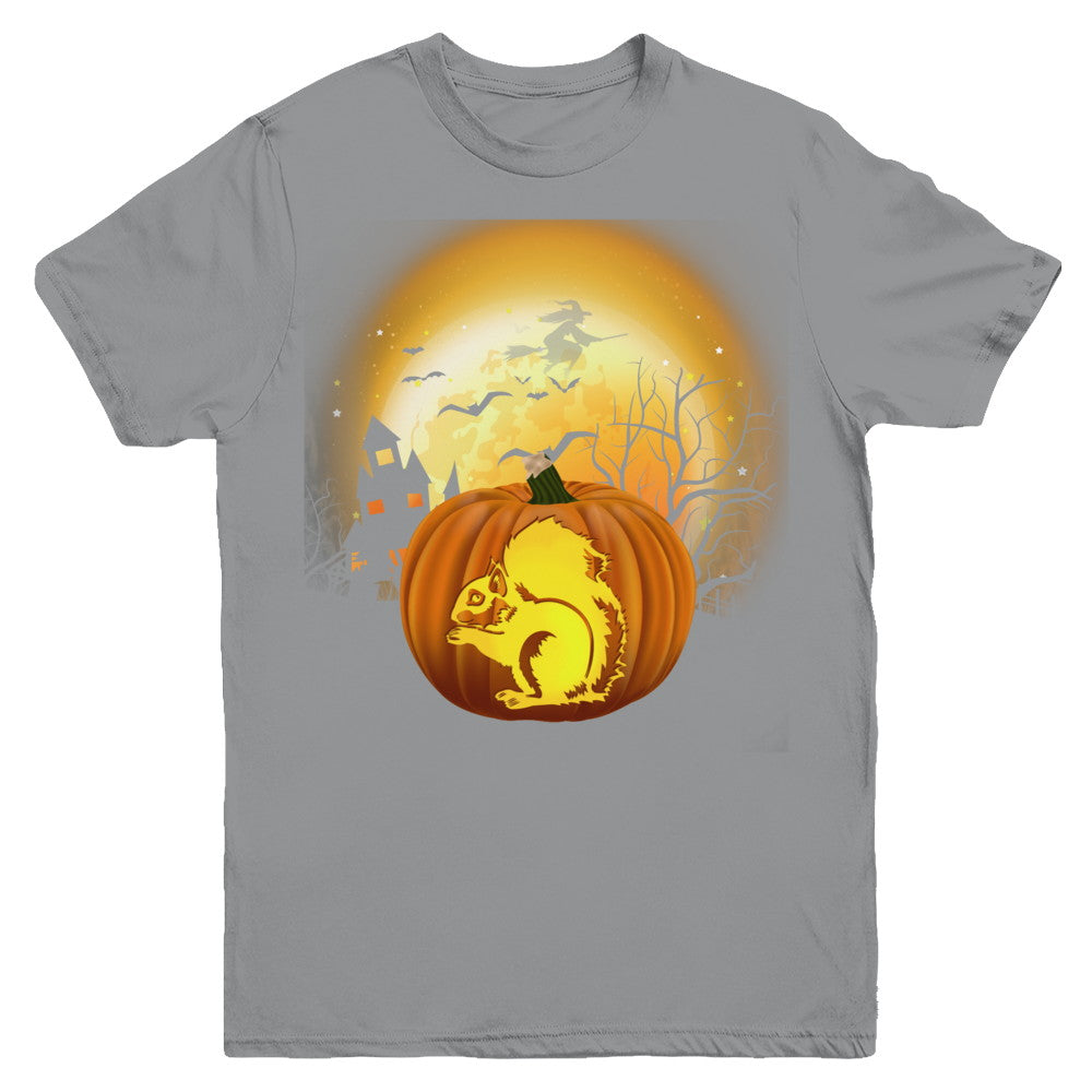 Pumpkin Squirrel Halloween Human Costume Youth Youth Shirt | Teecentury.com