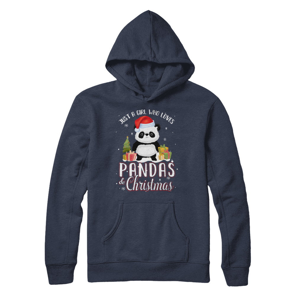 Just A Girl Who Loves Pandas And Christmas T-Shirt & Sweatshirt | Teecentury.com