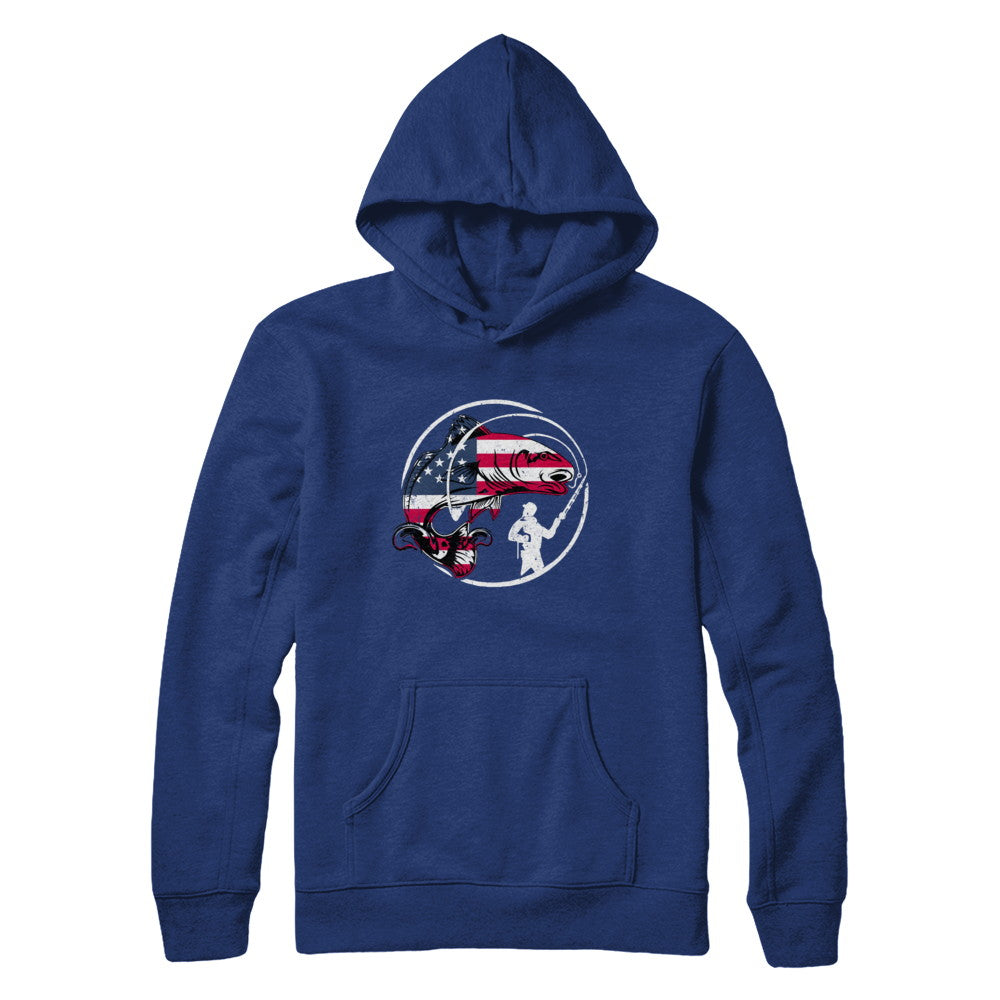 American Flag Fishing Vintage 4Th July Gifts T-Shirt & Hoodie | Teecentury.com