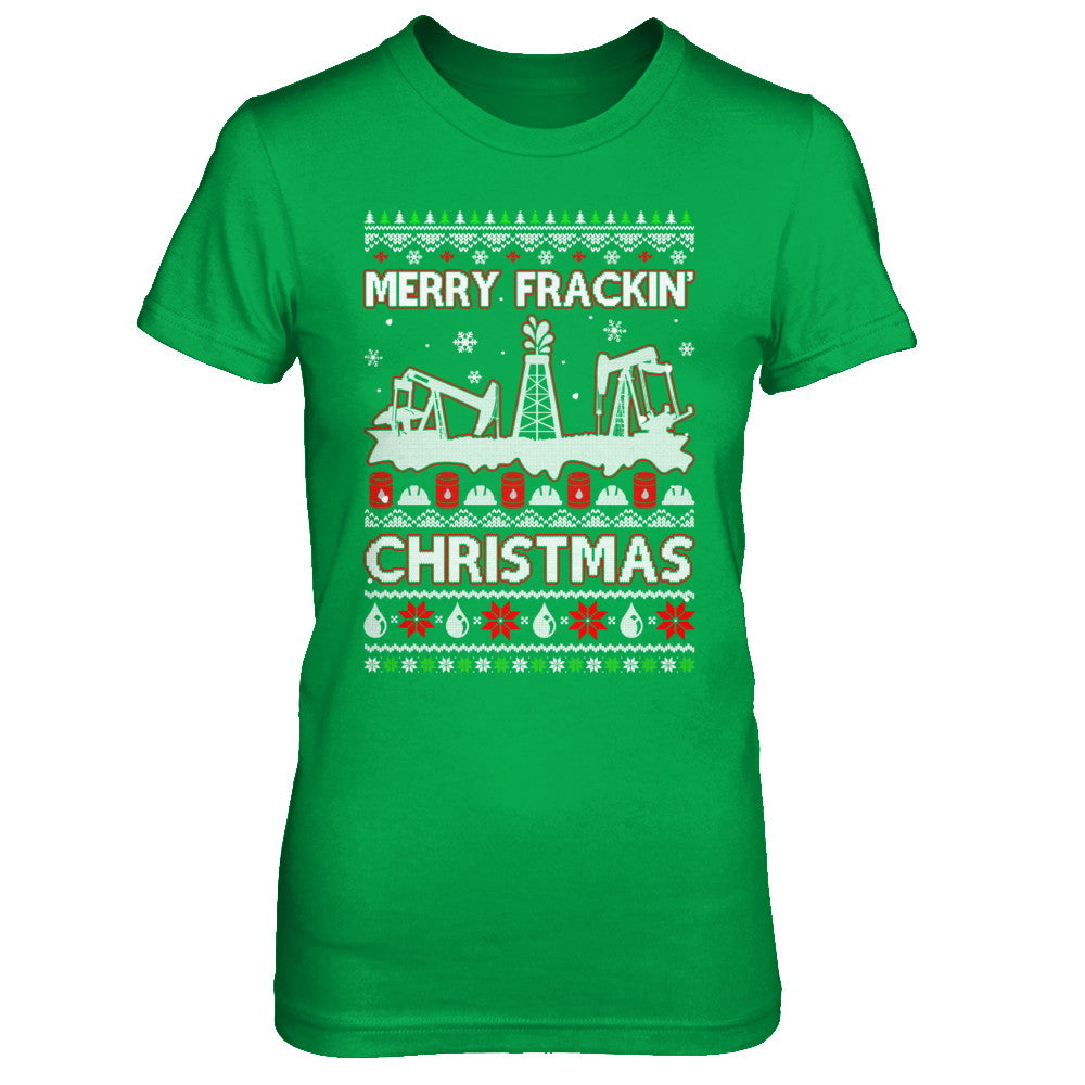 Oilfield Merry Fracking Christmas Ugly Sweater Gifts T-Shirt & Sweatshirt | Teecentury.com
