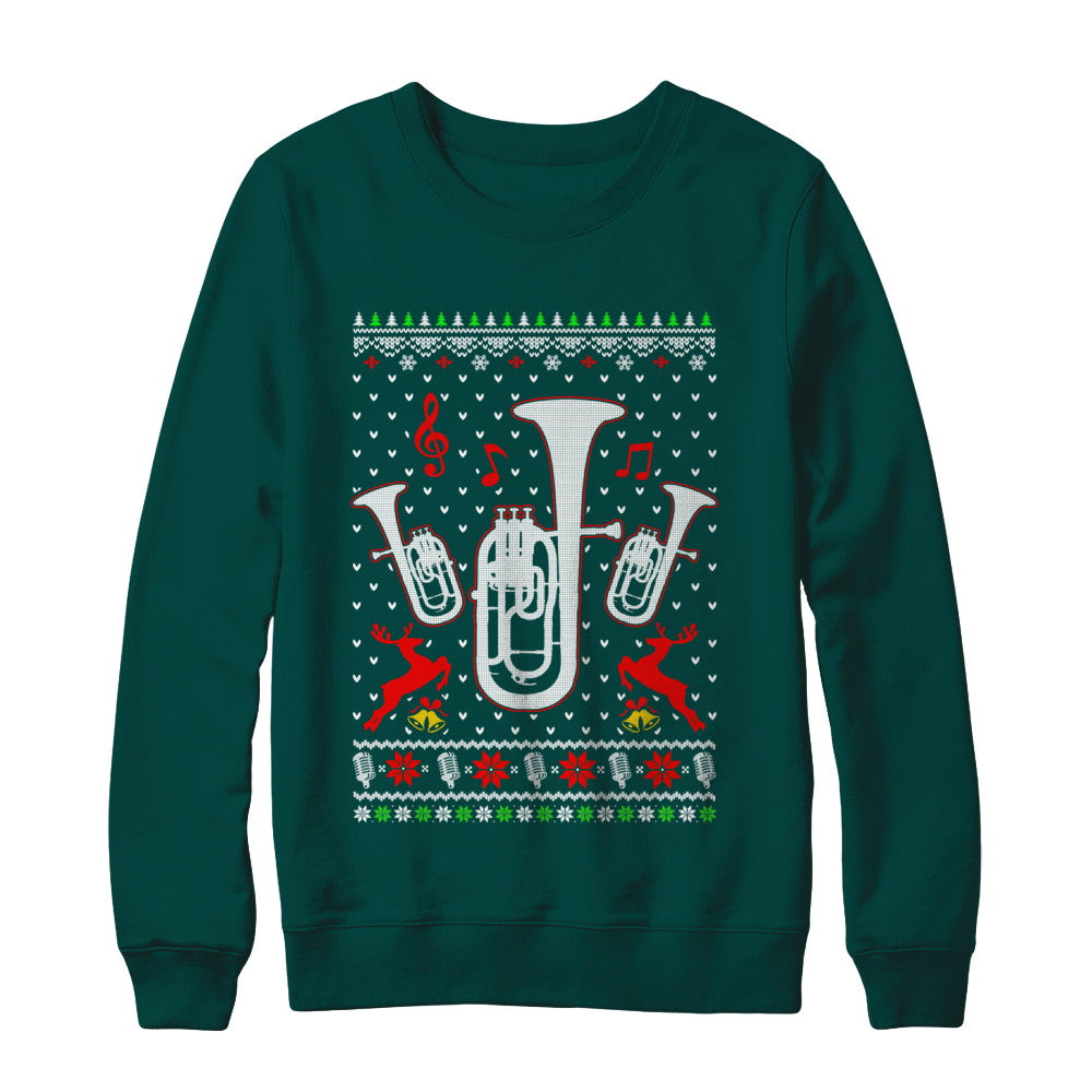 Santa Euphonium Ugly Christmas Sweater Gifts T-Shirt & Sweatshirt | Teecentury.com