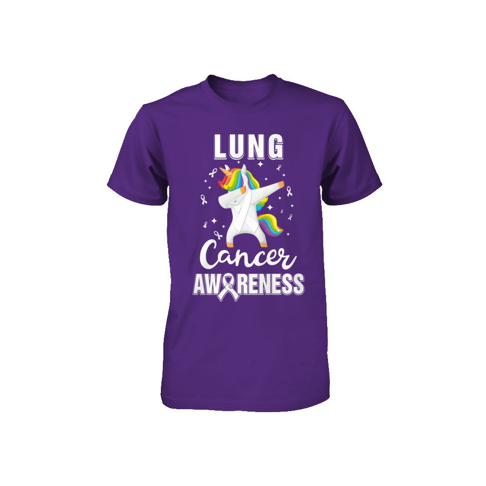 Inspirational Lung Cancer Awareness Unicorn Support Youth Youth Shirt | Teecentury.com