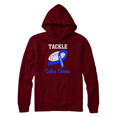 Football Survivor Tackle Blue Colon Cancer Awareness T-Shirt & Hoodie | Teecentury.com