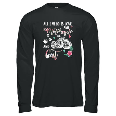 All I Need Is Love And A Motorcycle And A Cat T-Shirt & Tank Top | Teecentury.com