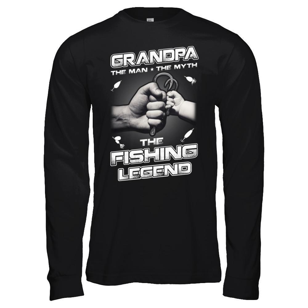 Grandpa The Man The Myth The Fishing Legend T-Shirt & Hoodie | Teecentury.com