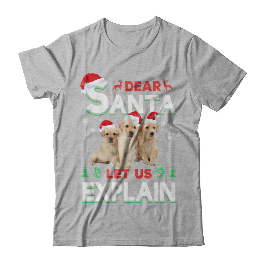 Dear Santa Funny Yellow Labrador Puppies Christmas Gift T-Shirt & Hoodie | Teecentury.com