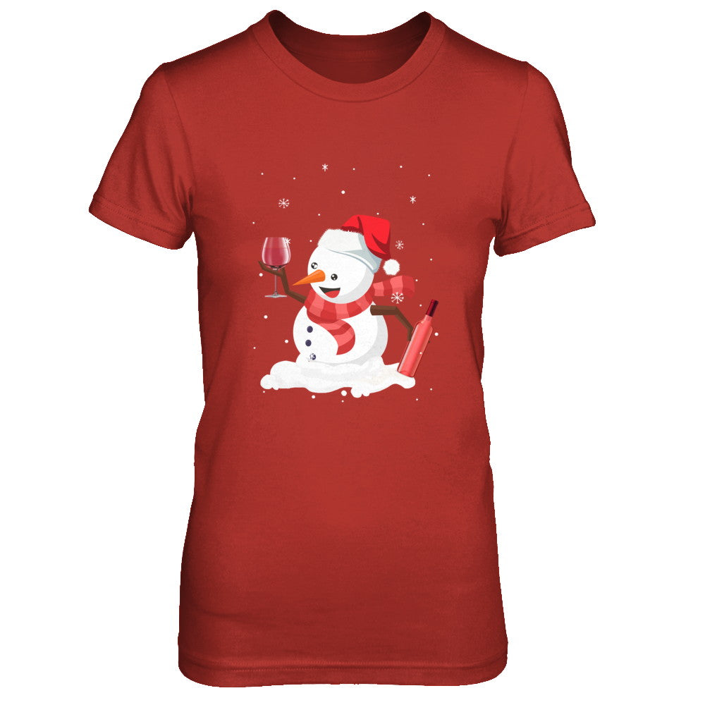 Snowman Wine Drinking Wine Lovers Christmas Gift T-Shirt & Sweatshirt | Teecentury.com