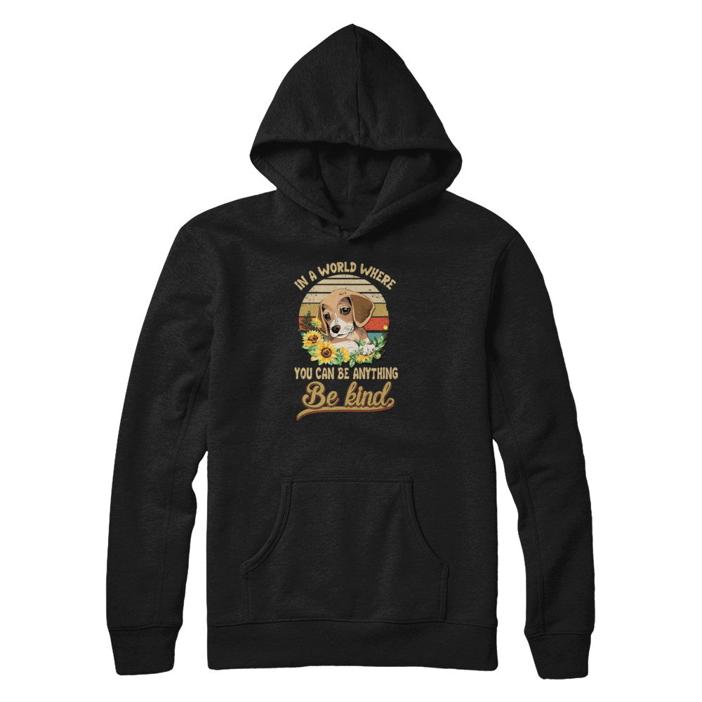 In A World Where You Can Be Anything Be Kind Beagle Sunflow T-Shirt & Tank Top | Teecentury.com