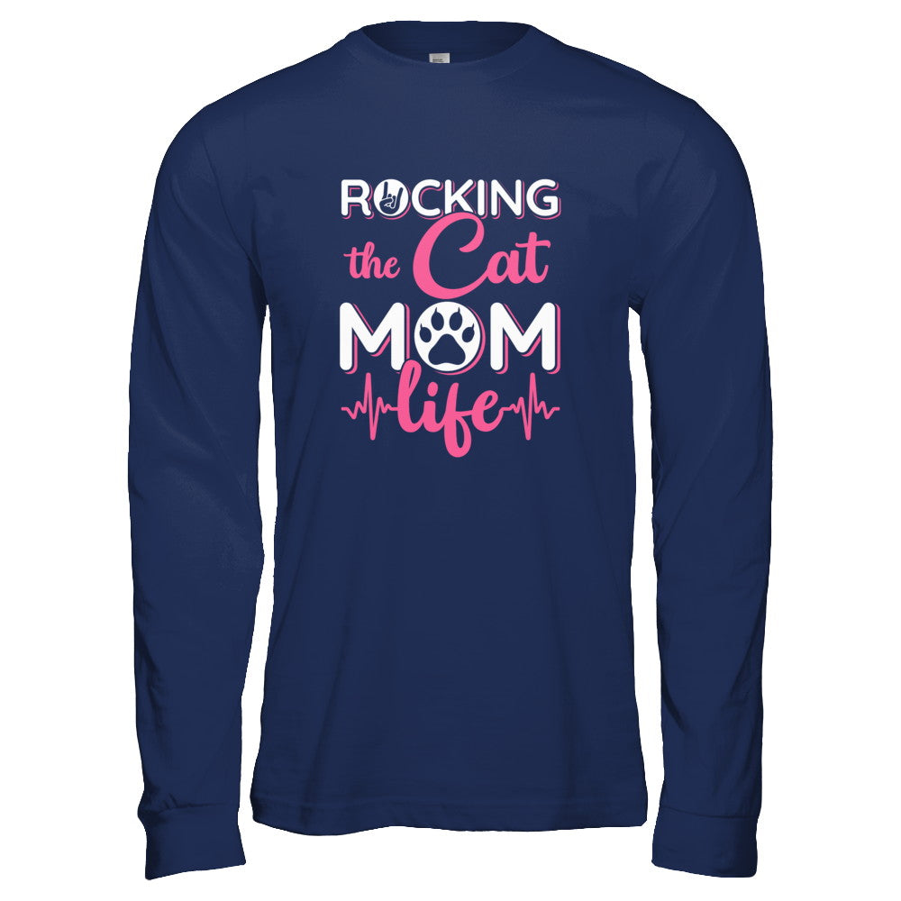 Rocking The Cat Mom Life T-Shirt & Tank Top | Teecentury.com