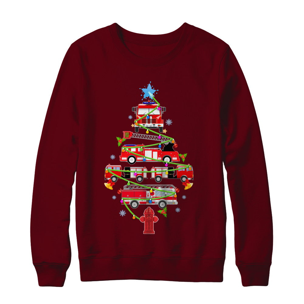 Firefighter Truck Christmas Tree Ornament Decor Gift T-Shirt & Sweatshirt | Teecentury.com