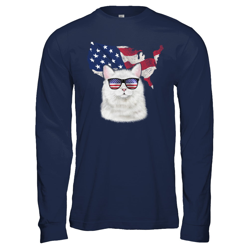 Funny Patriot Cat 4Th Of July American Flag T-Shirt & Hoodie | Teecentury.com