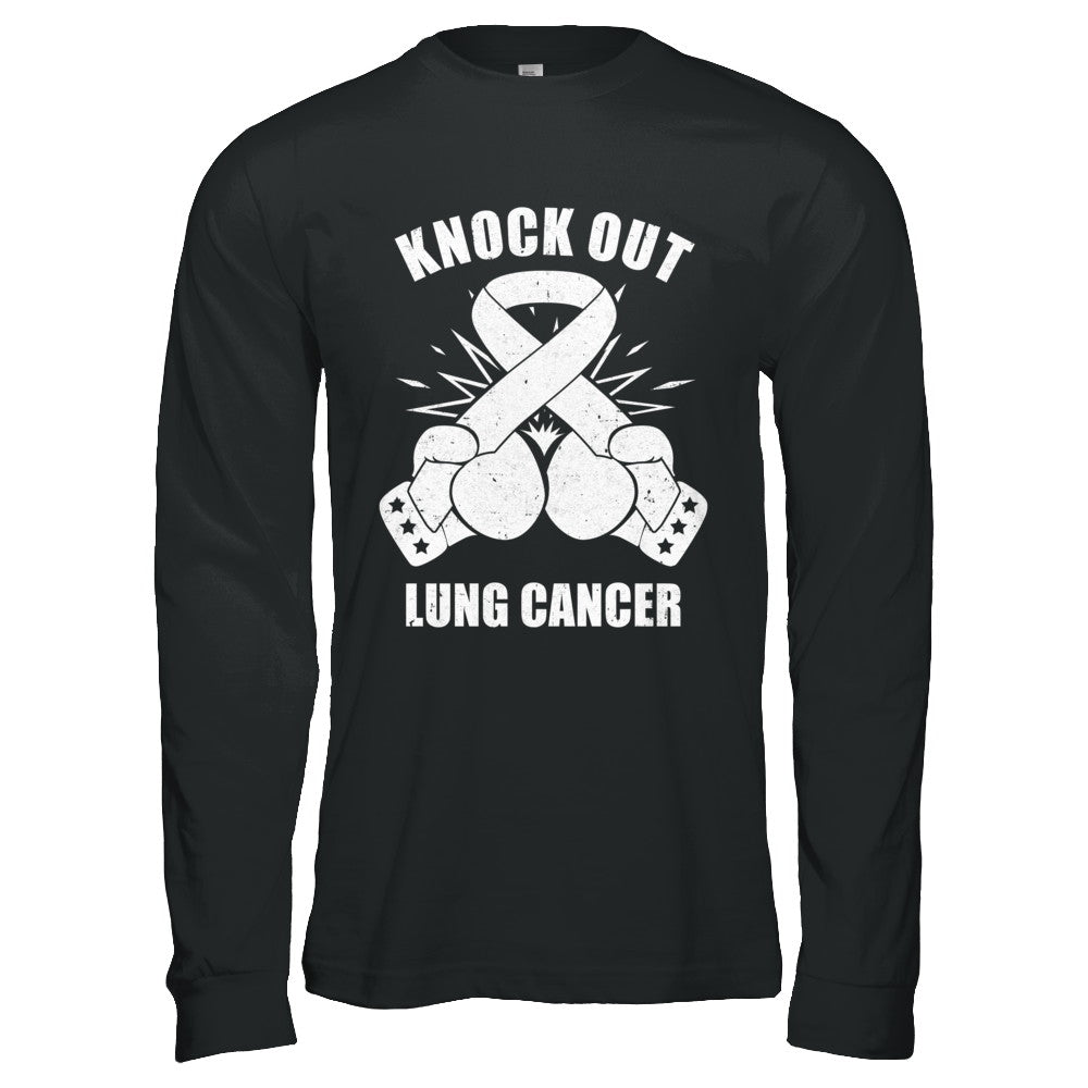 Boxing knock out Lung Cancer Awareness Support T-Shirt & Hoodie | Teecentury.com