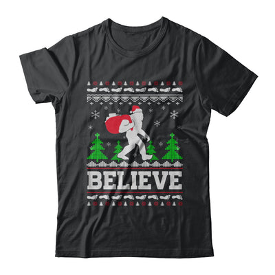 Christmas Believe Bigfoot Ugly Xmas Sweater T-Shirt & Sweatshirt | Teecentury.com