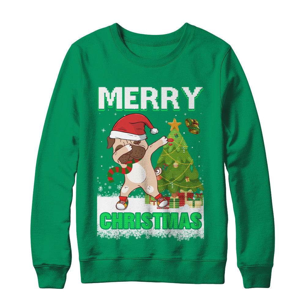 Cute Pug Claus Merry Christmas Ugly Sweater T-Shirt & Sweatshirt | Teecentury.com
