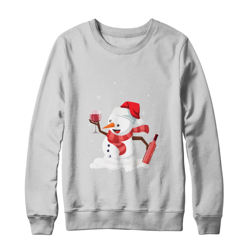 Snowman Wine Drinking Wine Lovers Christmas Gift T-Shirt & Sweatshirt | Teecentury.com