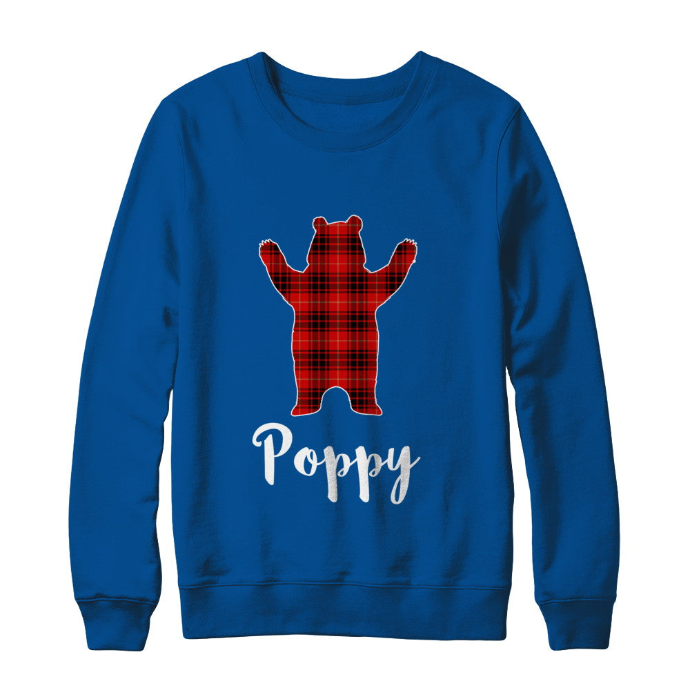 Red Poppy Bear Buffalo Plaid Family Christmas Pajamas T-Shirt & Sweatshirt | Teecentury.com