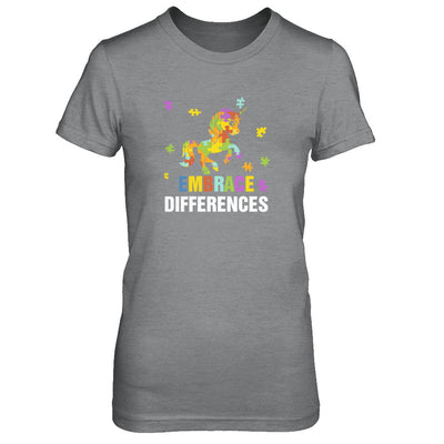 Autism Awareness Puzzle Piece Unicorn Embrace Differences T-Shirt & Tank Top | Teecentury.com