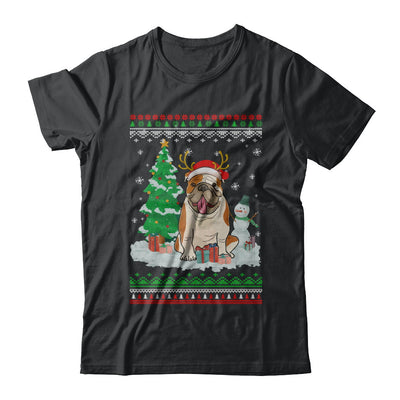 Cute Reindeer Bulldog Christmas Puppie Dog Sweater T-Shirt & Sweatshirt | Teecentury.com