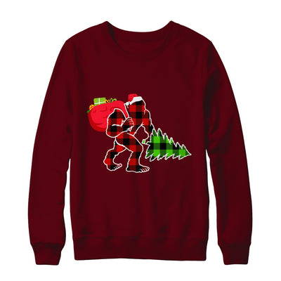 Red Plaid Bigfoot Christmas Buffalo Plaid T-Shirt & Sweatshirt | Teecentury.com
