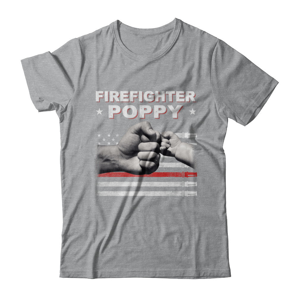 Firefighter Fireman Poppy American Flag Fathers Day T-Shirt & Hoodie | Teecentury.com