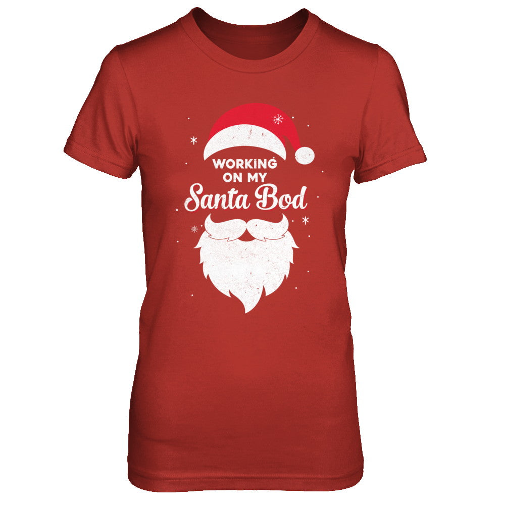 Working On My Santa Bod Pajamas Dad Papa Christmas T-Shirt & Sweatshirt | Teecentury.com