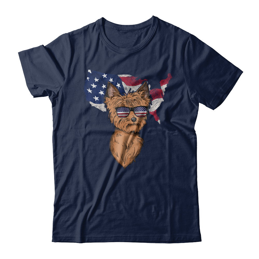 Funny Patriot Yorkie Dog 4Th Of July American Flag T-Shirt & Hoodie | Teecentury.com