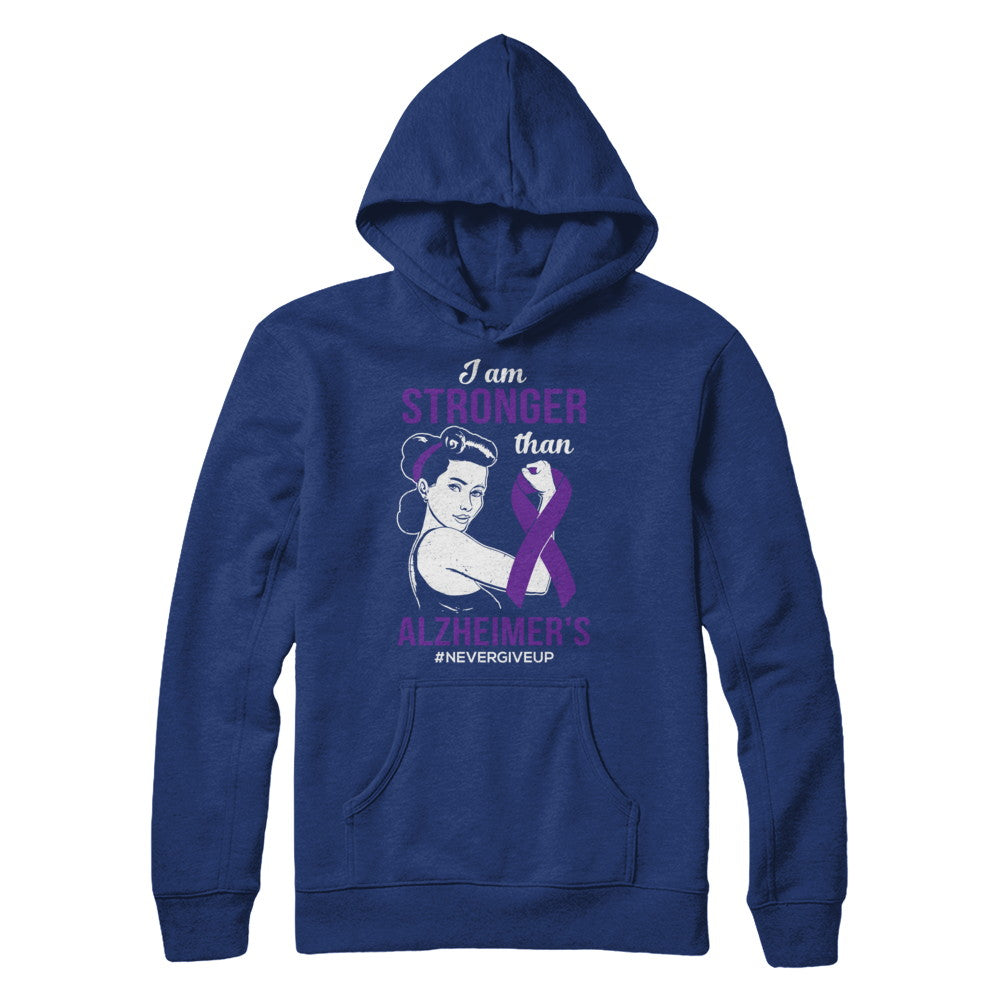 I Am Stronger Than Alzheimer's Awareness Support T-Shirt & Hoodie | Teecentury.com