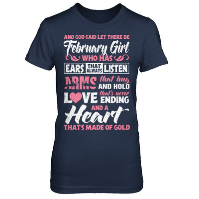 And God Said Let There Be February Girl Ears Arms Love Heart T-Shirt & Hoodie | Teecentury.com