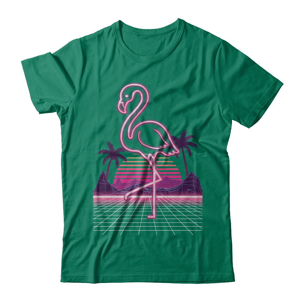 80s Retro Neon Sign Pink Flamingo Bird T-Shirt & Hoodie | Teecentury.com