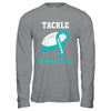 Football Survivor Tackle Teal Ovarian Cancer Awareness T-Shirt & Hoodie | Teecentury.com