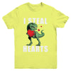 I Steal Hearts Funny Valentines Day Dinosaur T-Rex Boys Youth Youth Shirt | Teecentury.com