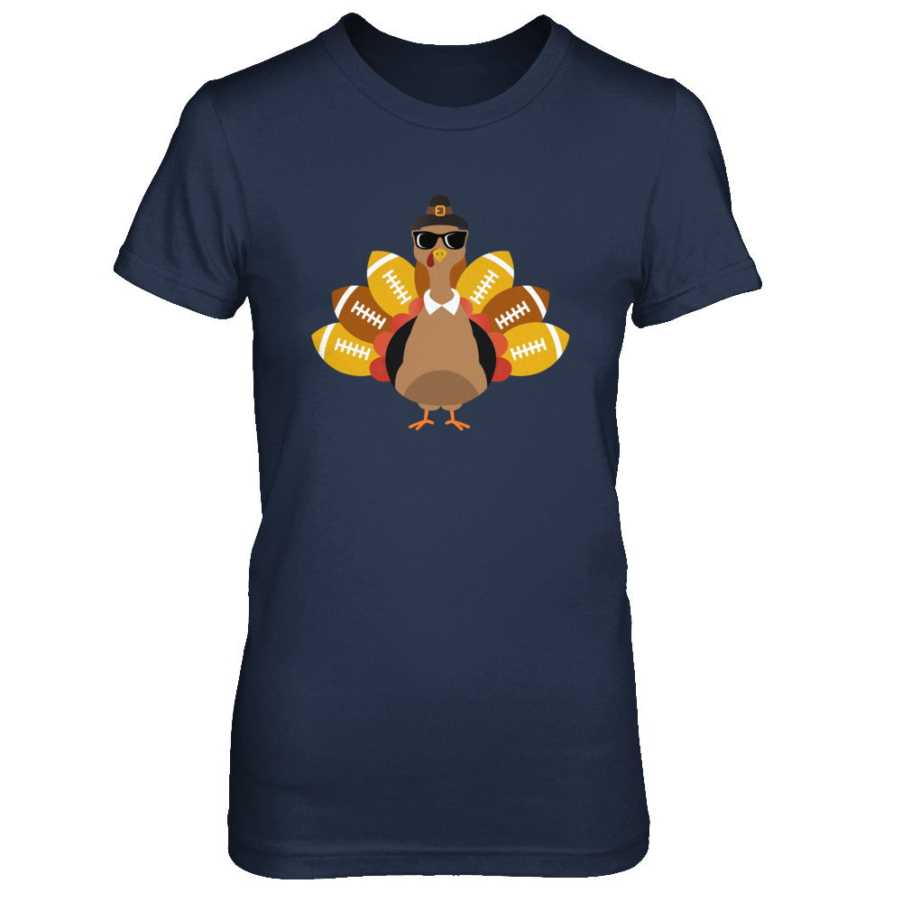 Turkey And Football Thankful Funny Thanksgiving T-Shirt & Hoodie | Teecentury.com