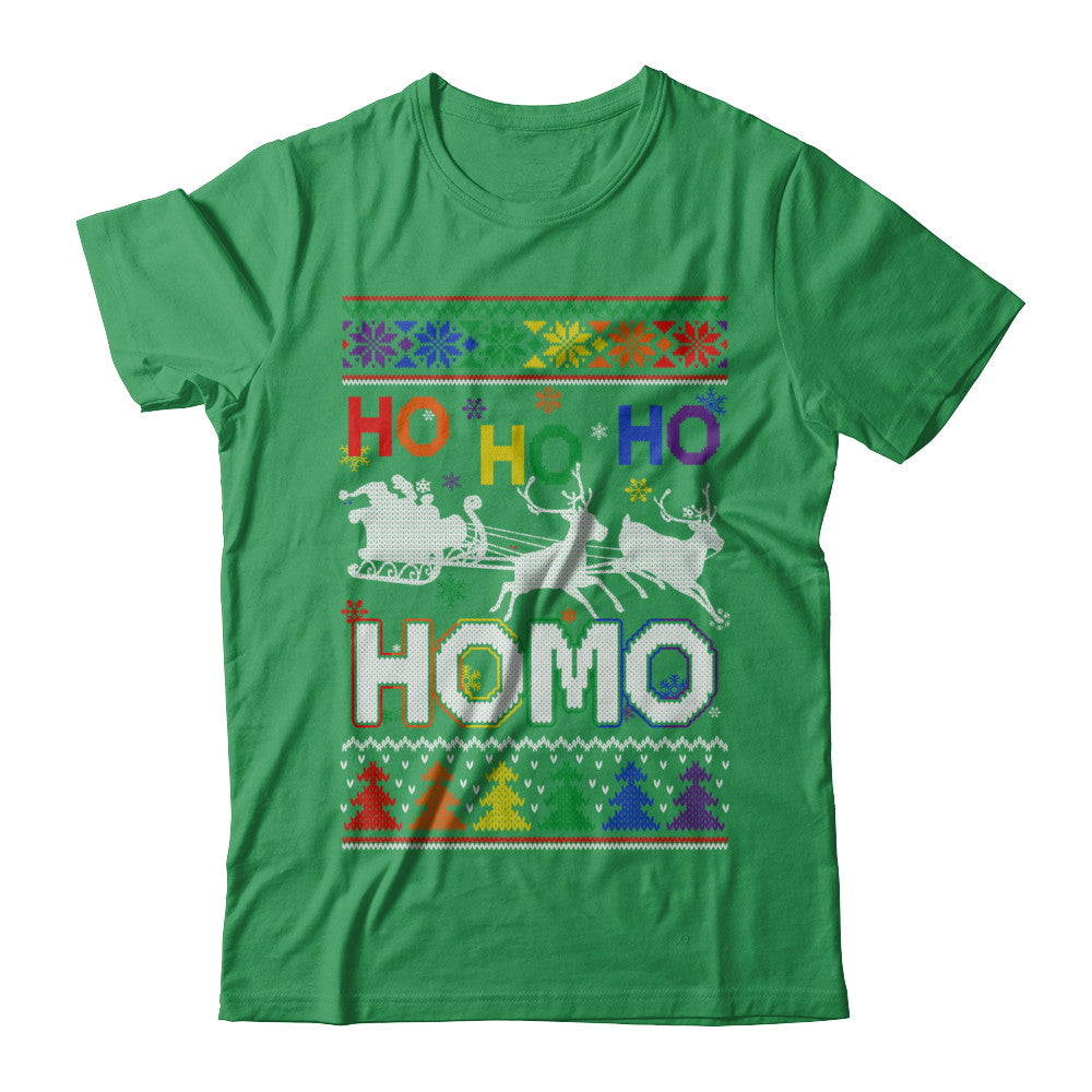 Ho Ho Ho Homo Santa LGBT Gay Ugly Christmas Sweater T-Shirt & Sweatshirt | Teecentury.com