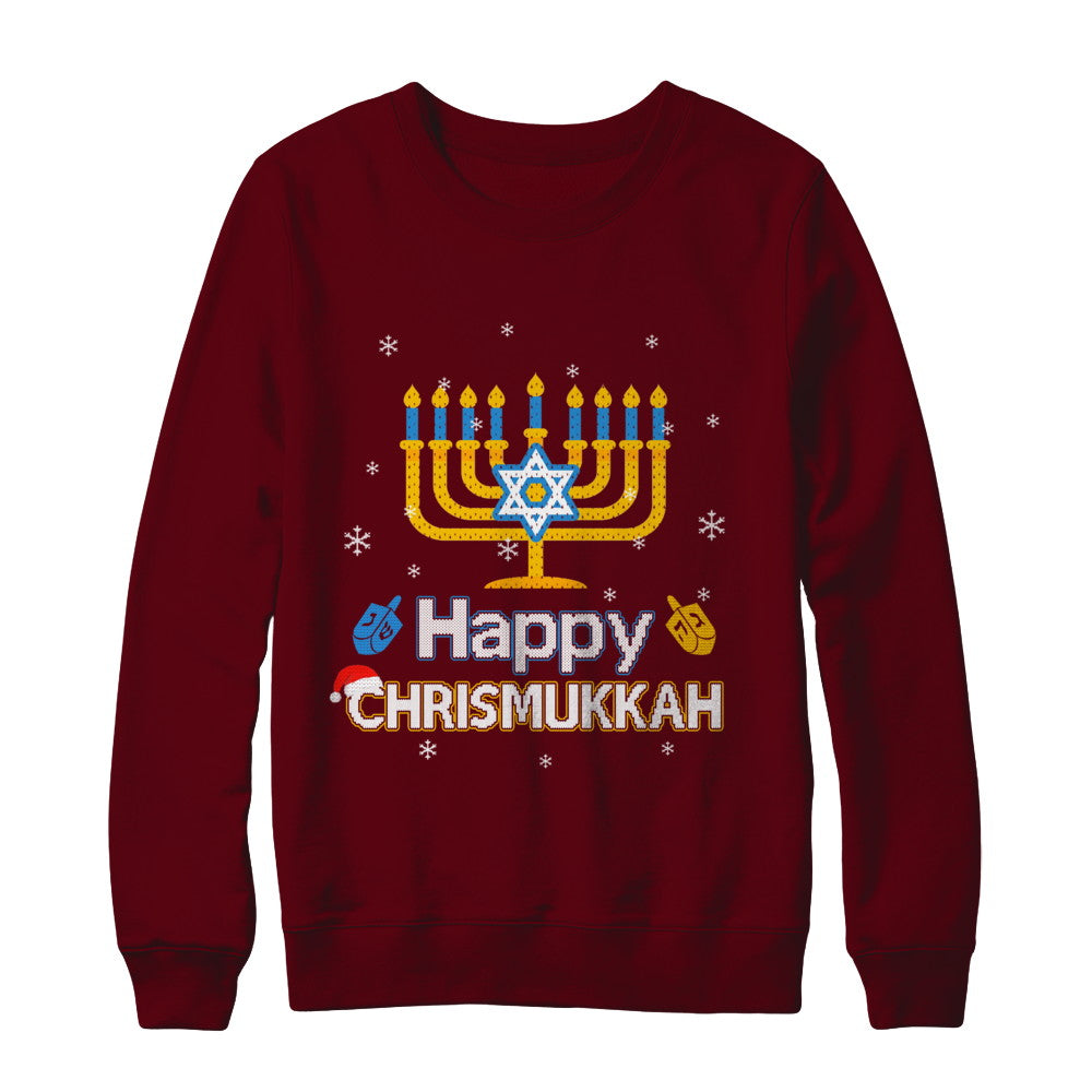 Happy Chrismukkah Ugly Hanukkah Christmas Sweater T-Shirt & Sweatshirt | Teecentury.com