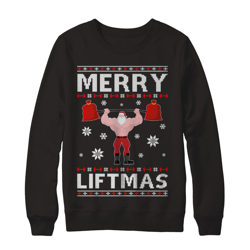 Hoodie Weight Lifting Christmas Sweater Christmas Merry Liftmas