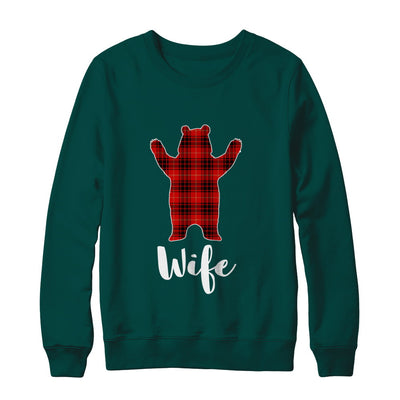 Red Wife Bear Buffalo Plaid Family Christmas Pajamas T-Shirt & Sweatshirt | Teecentury.com