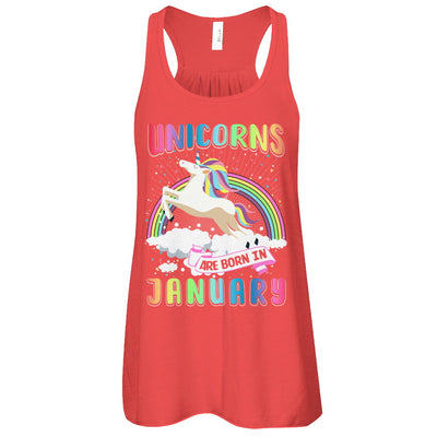 Unicorns Are Born In January Colorful Fun Birthday T-Shirt & Tank Top | Teecentury.com