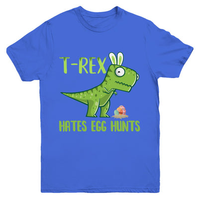 Funny Easter Bunny Dinosaur T-Rex Hates Egg Hunts Youth Youth Shirt | Teecentury.com