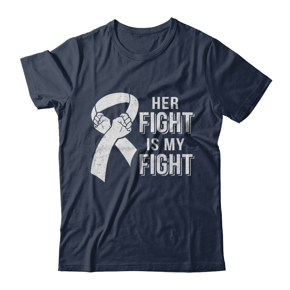 Her Fight Is My Fight Lung Cancer Clear Awareness T-Shirt & Hoodie | Teecentury.com