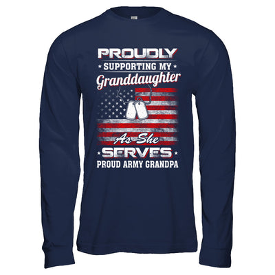 Supporting My Granddaughter As She Serves Proud Army Grandpa T-Shirt & Hoodie | Teecentury.com