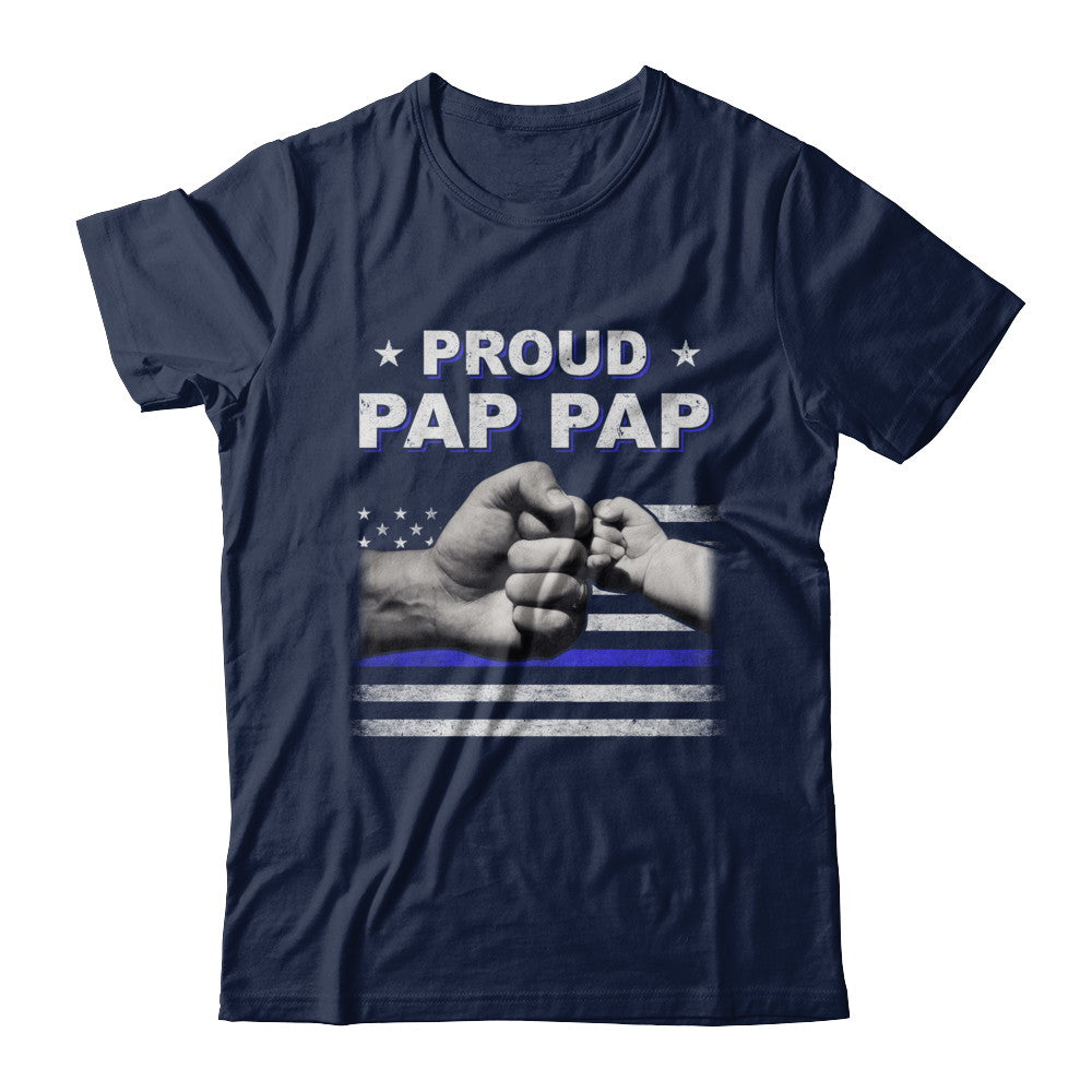 Proud Pap Pap Police Thin Blue Line Flag Fathers Day T-Shirt & Hoodie | Teecentury.com