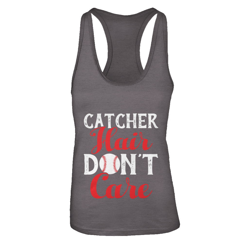 Catcher Hair Don't Care Baseball T-Shirt & Tank Top | Teecentury.com