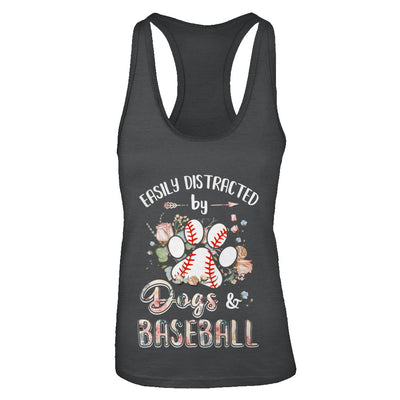 Easily Distracted By Dogs And Baseball T-Shirt & Tank Top | Teecentury.com